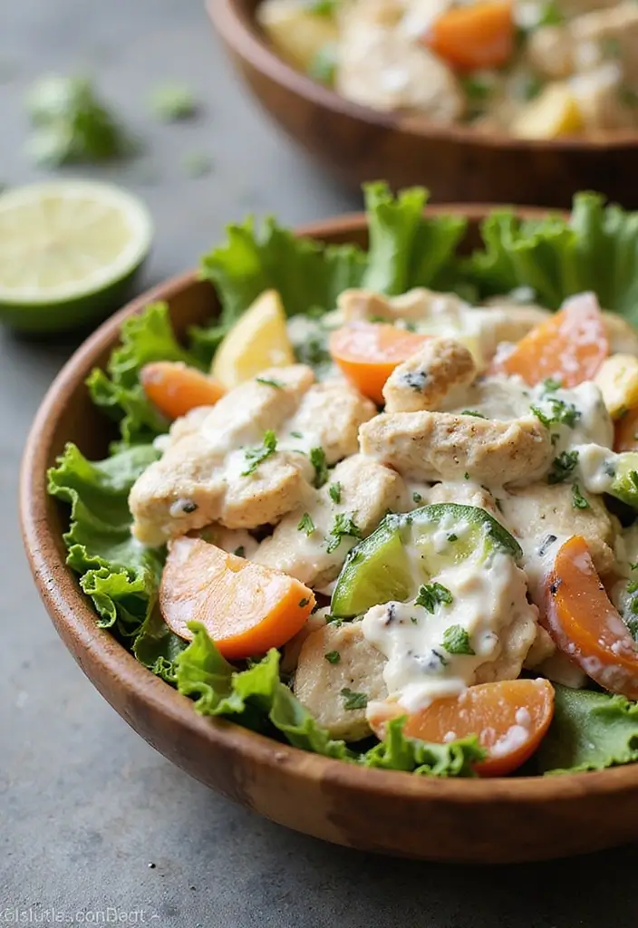 25 Healthy Chicken Salad With Greek Yogurt Recipes That Are Light and Flavorful - 13. Creamy Ranch Greek Yogurt Chicken Salad