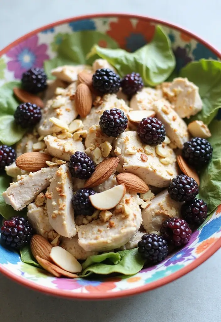 25 Healthy Chicken Salad With Greek Yogurt Recipes That Are Light and Flavorful - 15. Blackberry Greek Yogurt Chicken Salad