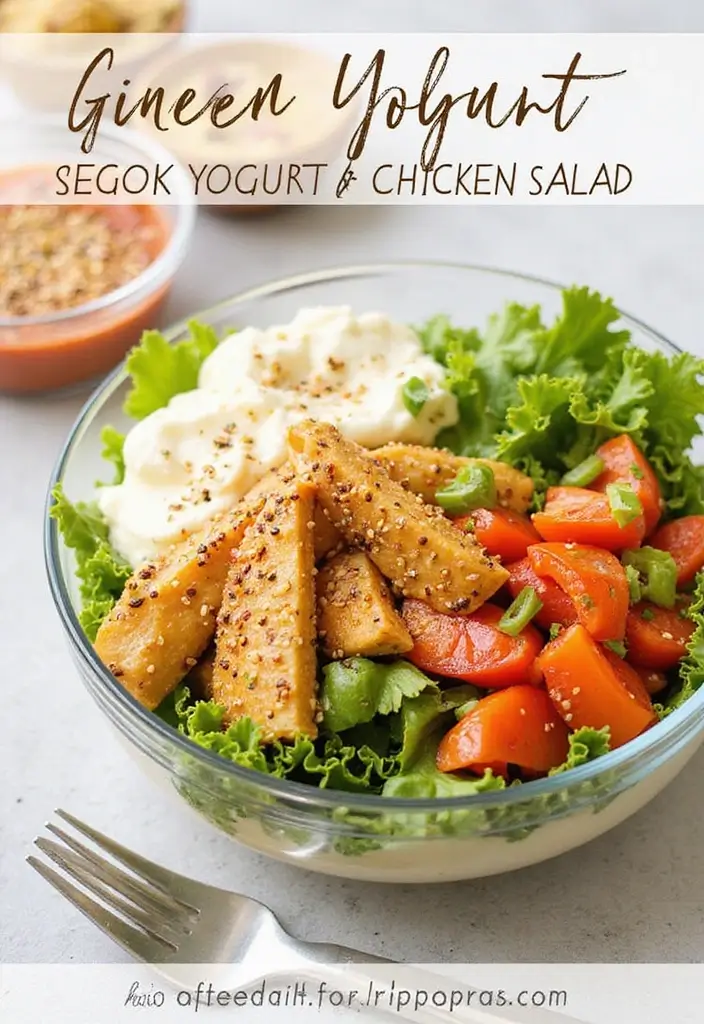 25 Healthy Chicken Salad With Greek Yogurt Recipes That Are Light and Flavorful - 17. Ginger Sesame Greek Yogurt Chicken Salad