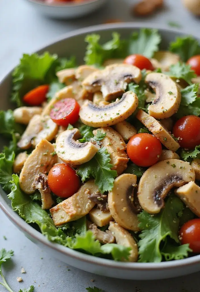 26 Chicken and Mushroom Recipes Healthy and Comforting - 14. Chicken and Mushroom Salad