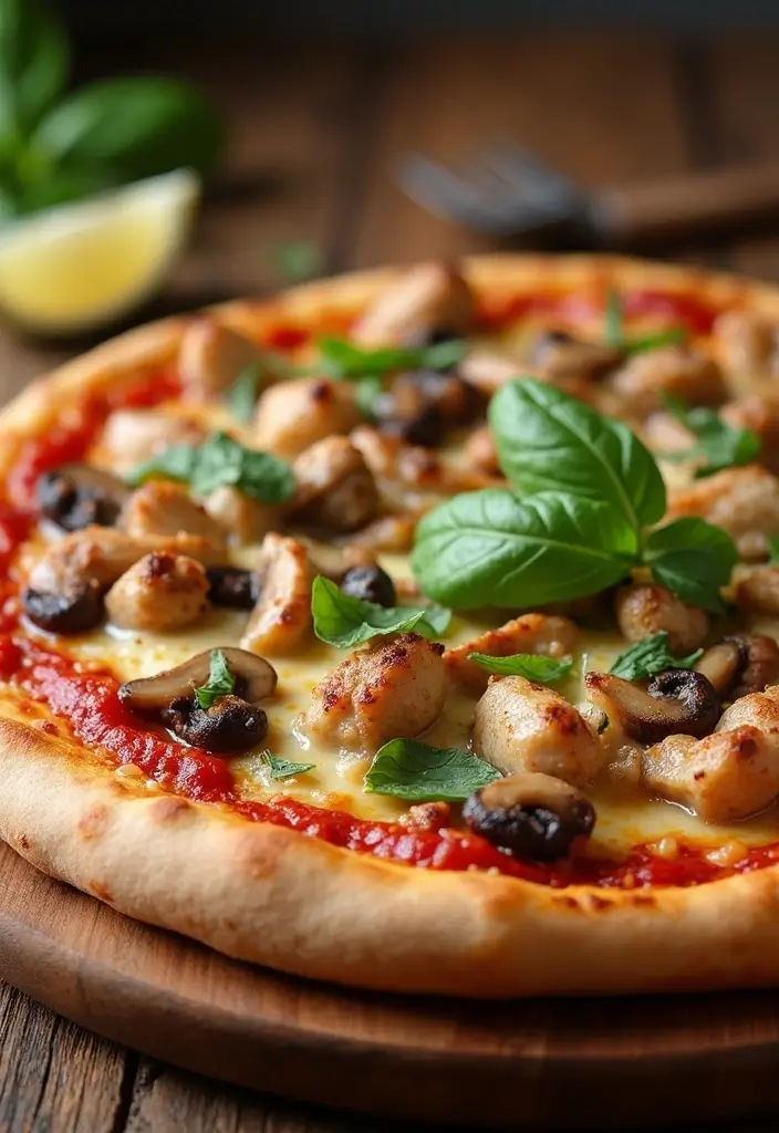 26 Chicken and Mushroom Recipes Healthy and Comforting - 26. Chicken and Mushroom Pizza