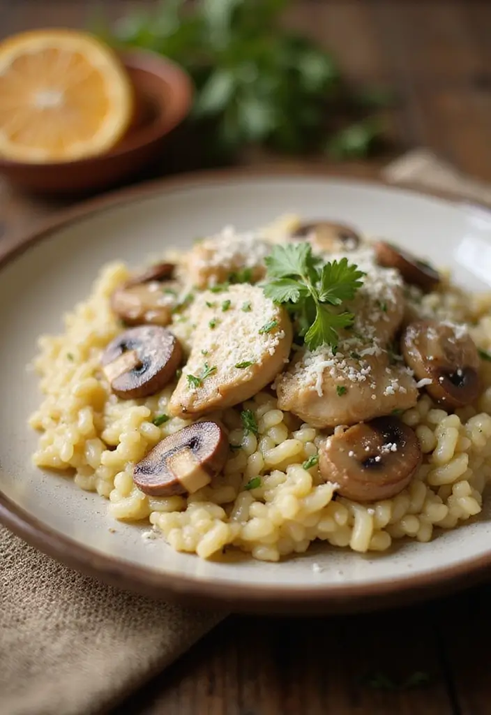 26 Chicken and Mushroom Recipes Healthy and Comforting - 3. Chicken and Mushroom Risotto