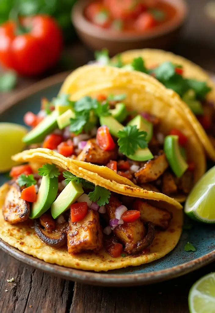 26 Chicken and Mushroom Recipes Healthy and Comforting - 7. Spicy Chicken and Mushroom Tacos