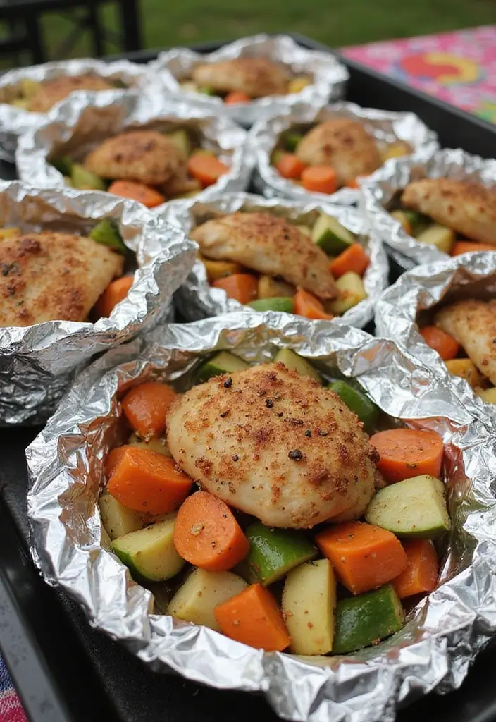 27 Easy Chicken Dinner Recipes Healthy and Quick - 27. Chicken and Vegetable Foil Packets