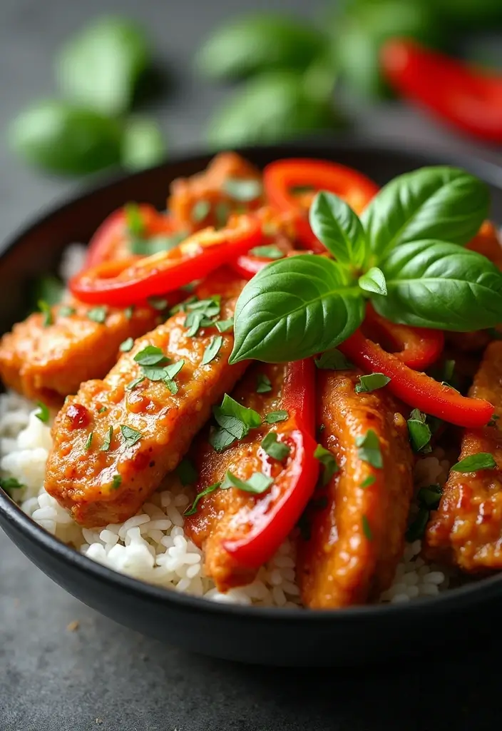 27 Easy Chicken Dinner Recipes Healthy and Quick - 6. Spicy Thai Basil Chicken