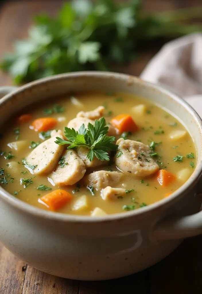 27 Healthy Chicken Soup Recipes That Heal and Satisfy - 20. Garlic Herb Chicken Soup