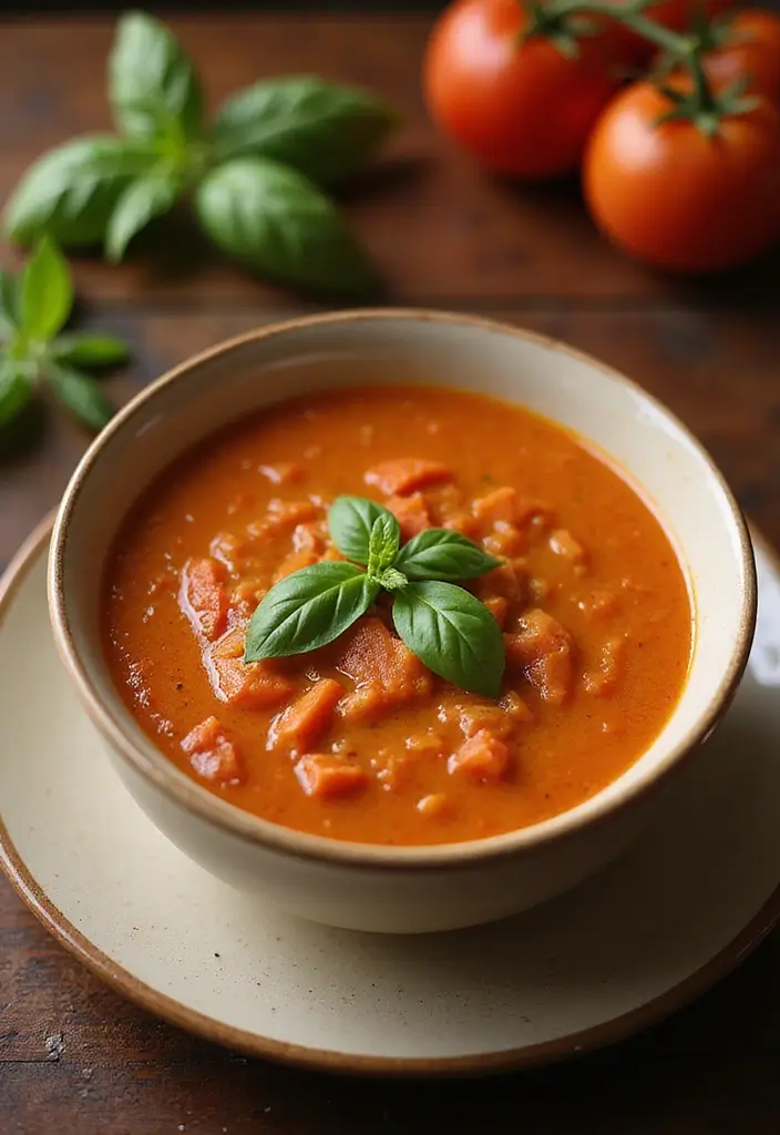 27 Healthy Crock Pot Recipes for Easy Weeknight Dinners - 14. Creamy Tomato Basil Soup
