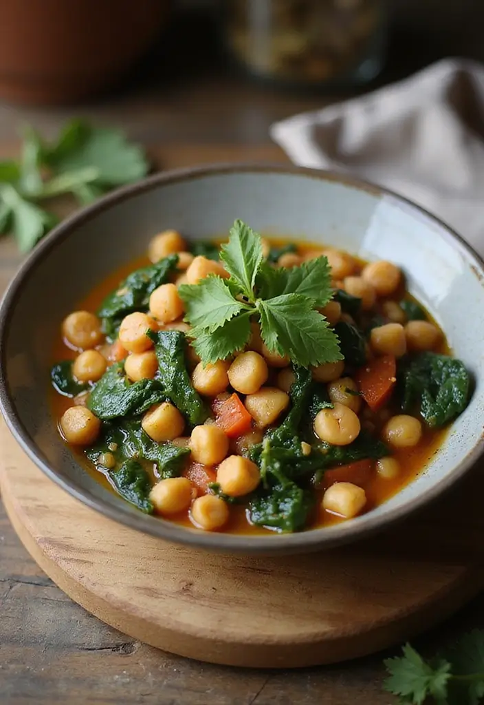 27 Healthy Crock Pot Recipes for Easy Weeknight Dinners - 20. Chickpea and Spinach Stew