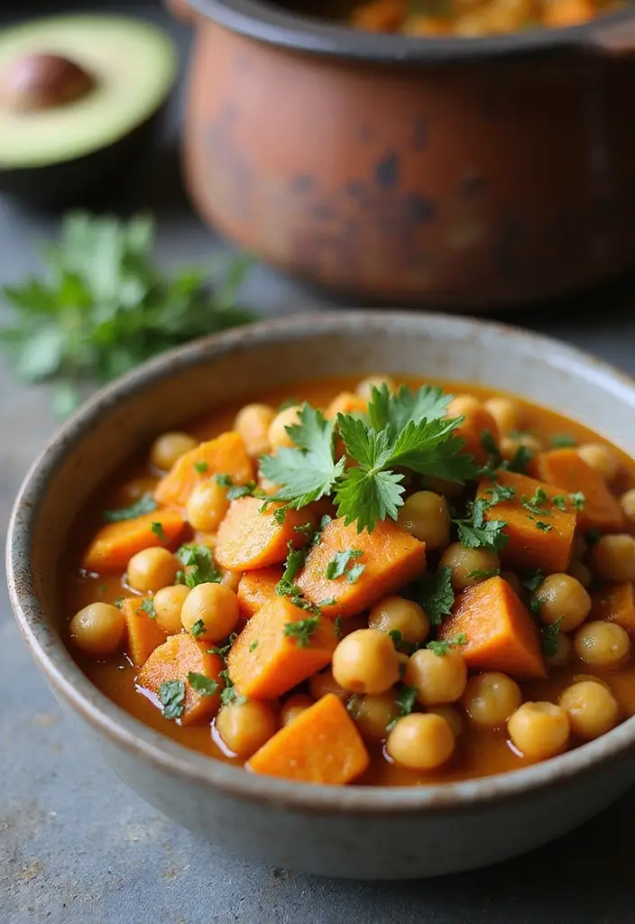27 Healthy Crock Pot Recipes for Easy Weeknight Dinners - 4. Sweet Potato and Chickpea Curry