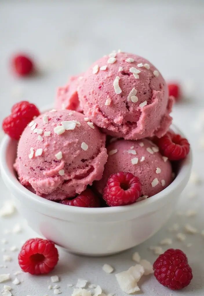 27 Healthy Ice Cream Recipes That Taste Like the Real Thing - 14. Raspberry Coconut Bliss Ice Cream