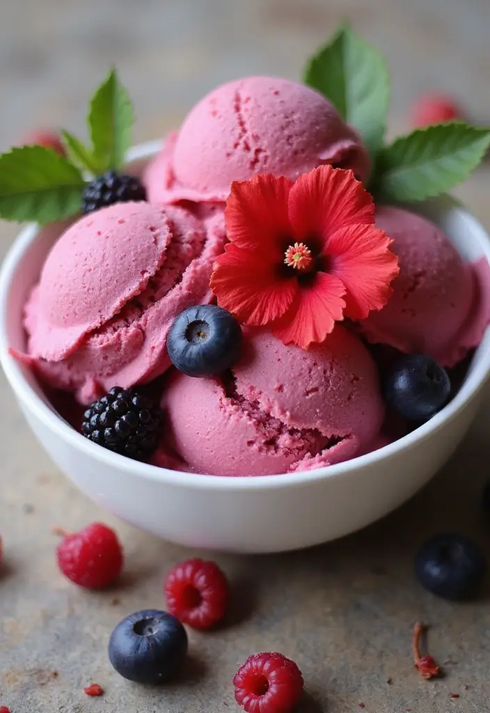 27 Healthy Ice Cream Recipes That Taste Like the Real Thing - 18. Hibiscus Berry Ice Cream