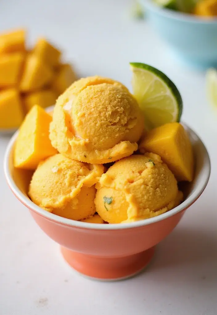 27 Healthy Ice Cream Recipes That Taste Like the Real Thing - 19. Spicy Mango Lime Ice Cream