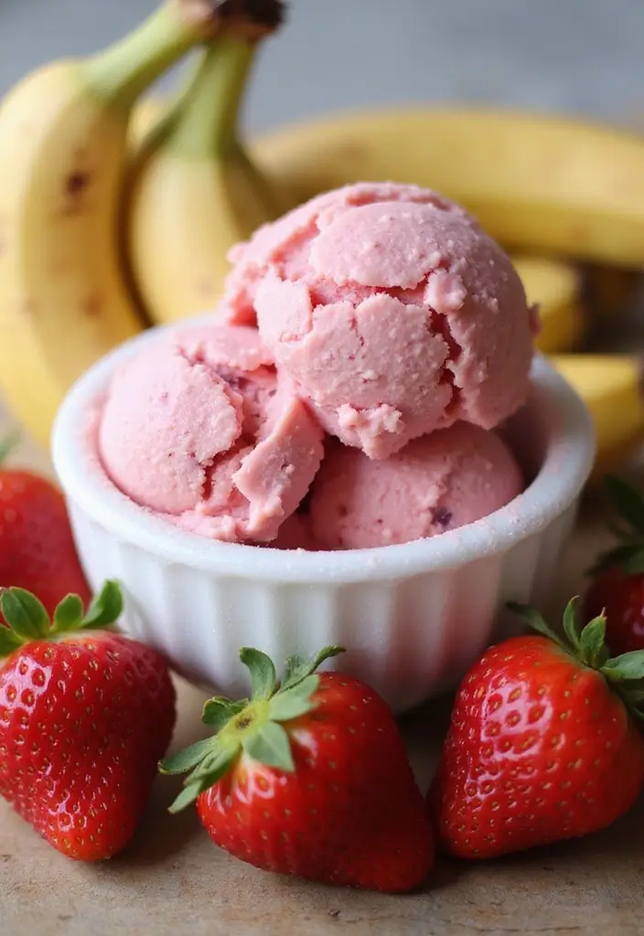 27 Healthy Ice Cream Recipes That Taste Like the Real Thing - 2. Strawberry Banana Nice Cream