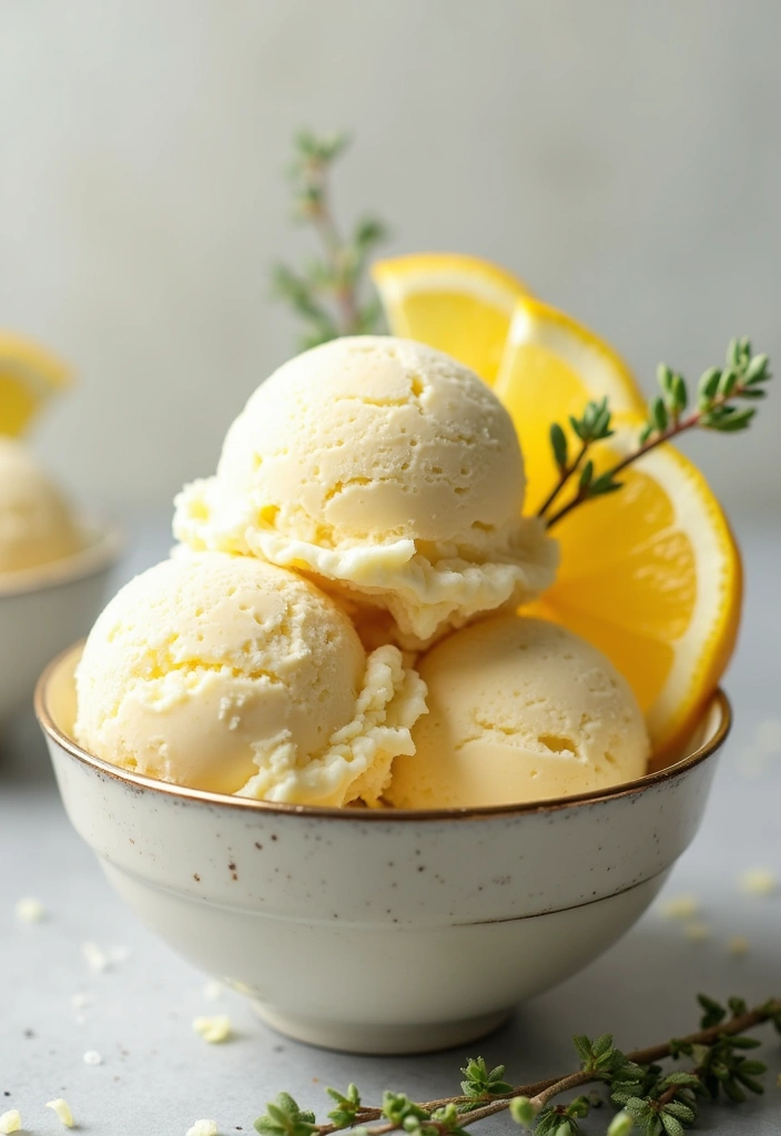 27 Healthy Ice Cream Recipes That Taste Like the Real Thing - 25. Honey Lemon Thyme Ice Cream