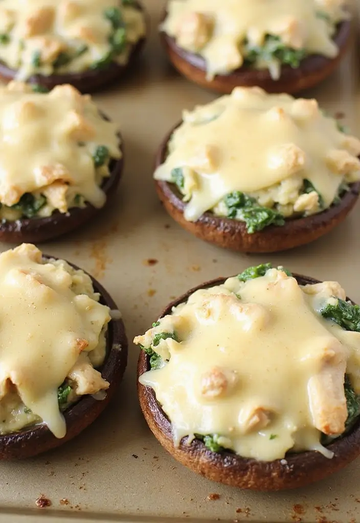 27 Healthy Meals With Chicken That Fit Any Diet - 16. Chicken & Spinach Stuffed Portobello Mushrooms