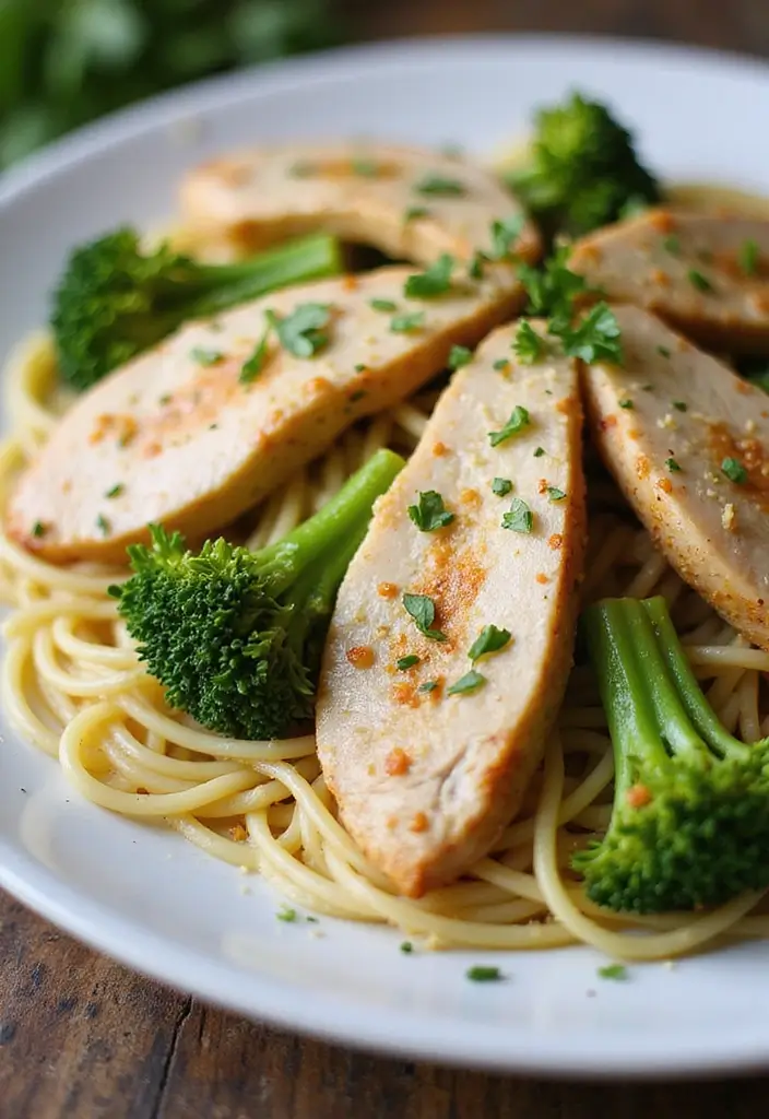 27 Healthy Meals With Chicken That Fit Any Diet - 21. Spaghetti with Chicken and Broccoli