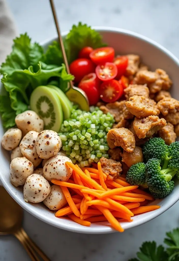 27 Healthy Meals With Chicken That Fit Any Diet - 26. Chicken & Veggie Buddha Bowl