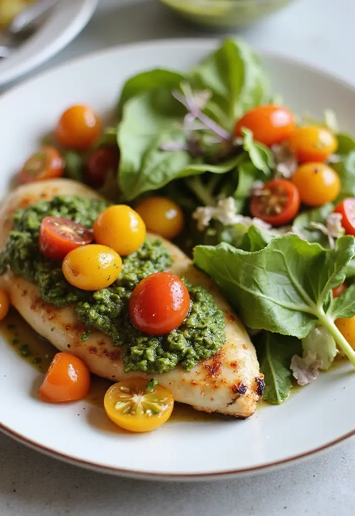 27 Healthy Meals With Chicken That Fit Any Diet - 4. Baked Pesto Chicken