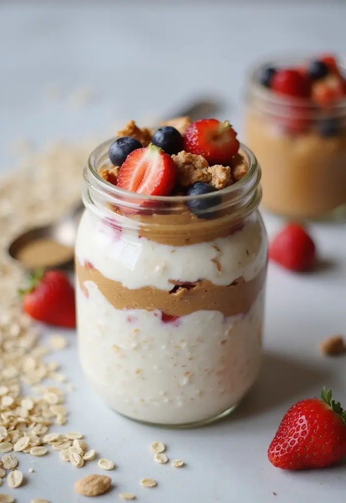 27 Healthy Peanut Butter Recipes That Feel Indulgent Yet Nutritious - 7. Peanut Butter Overnight Oats