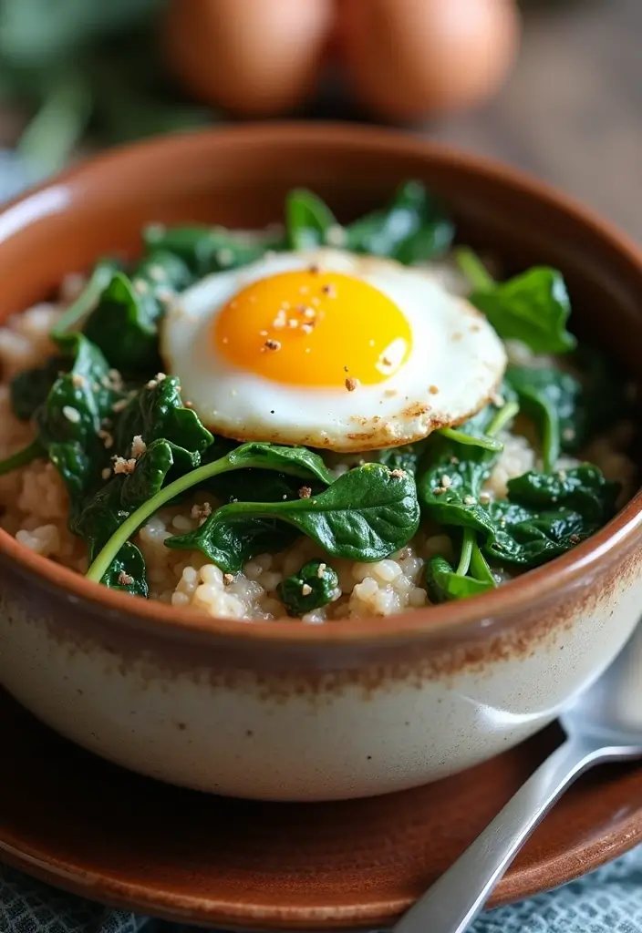 27 Healthy Recipes for Picky Eaters That Still Taste Amazing - 18. Savory Oatmeal with Spinach and Eggs