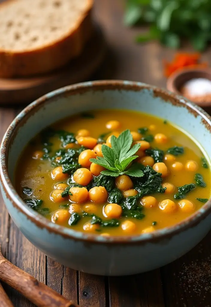 27 Healthy Soup Recipes Clean Eating Comfort Bowls - 25. Chickpea and Spinach Soup