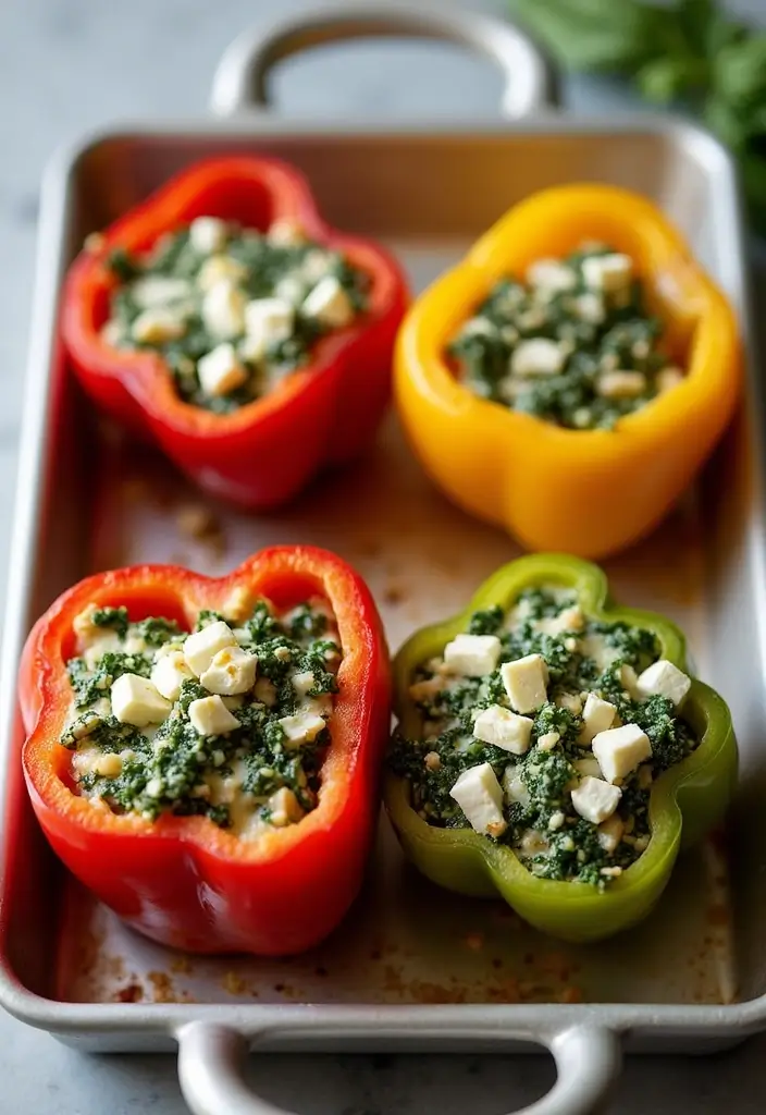 27 Healthy Spring Dinner Recipes That Feel Fresh and Easy - 7. Spinach & Feta Stuffed Peppers