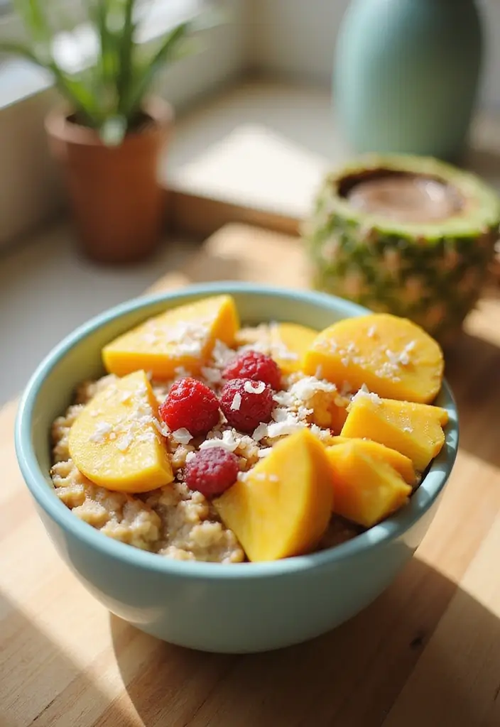 27 Oatmeal Recipes Breakfast Healthy Starts for Busy Days - 10. Tropical Oatmeal Bowl