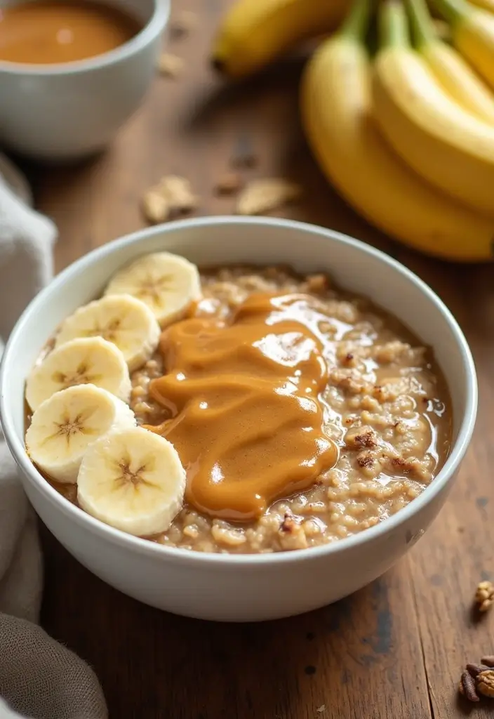 27 Oatmeal Recipes Breakfast Healthy Starts for Busy Days - 17. Nut Butter Banana Oatmeal