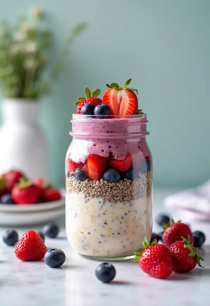 27 Oatmeal Recipes Breakfast Healthy Starts for Busy Days - 2. Berry Overnight Oats