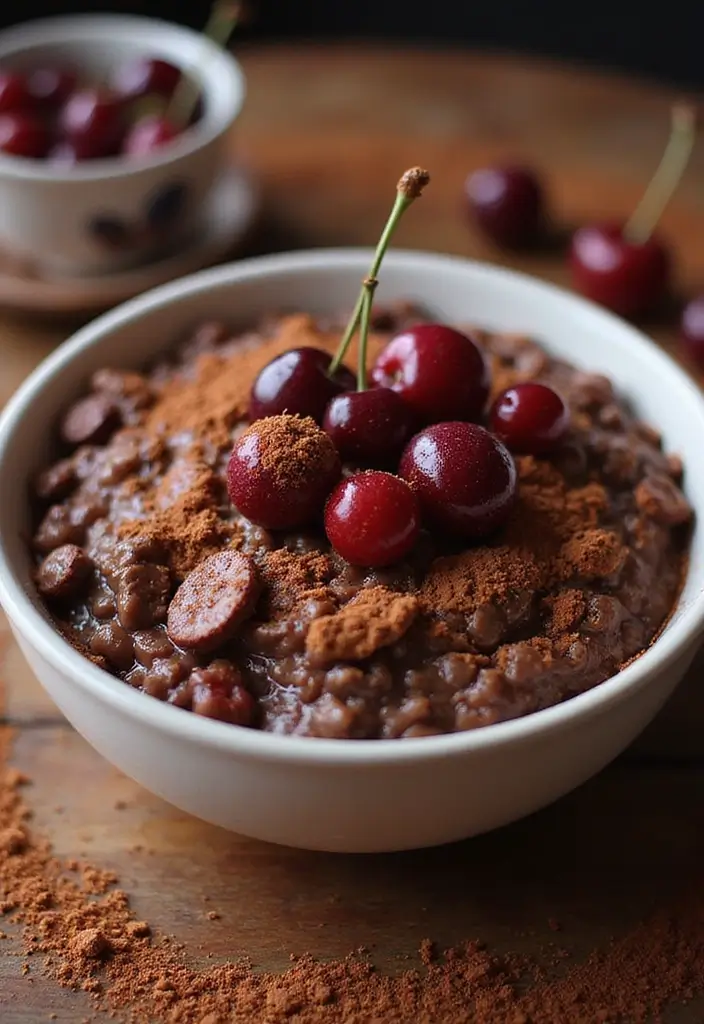 27 Oatmeal Recipes Breakfast Healthy Starts for Busy Days - 23. Chocolate Cherry Oatmeal