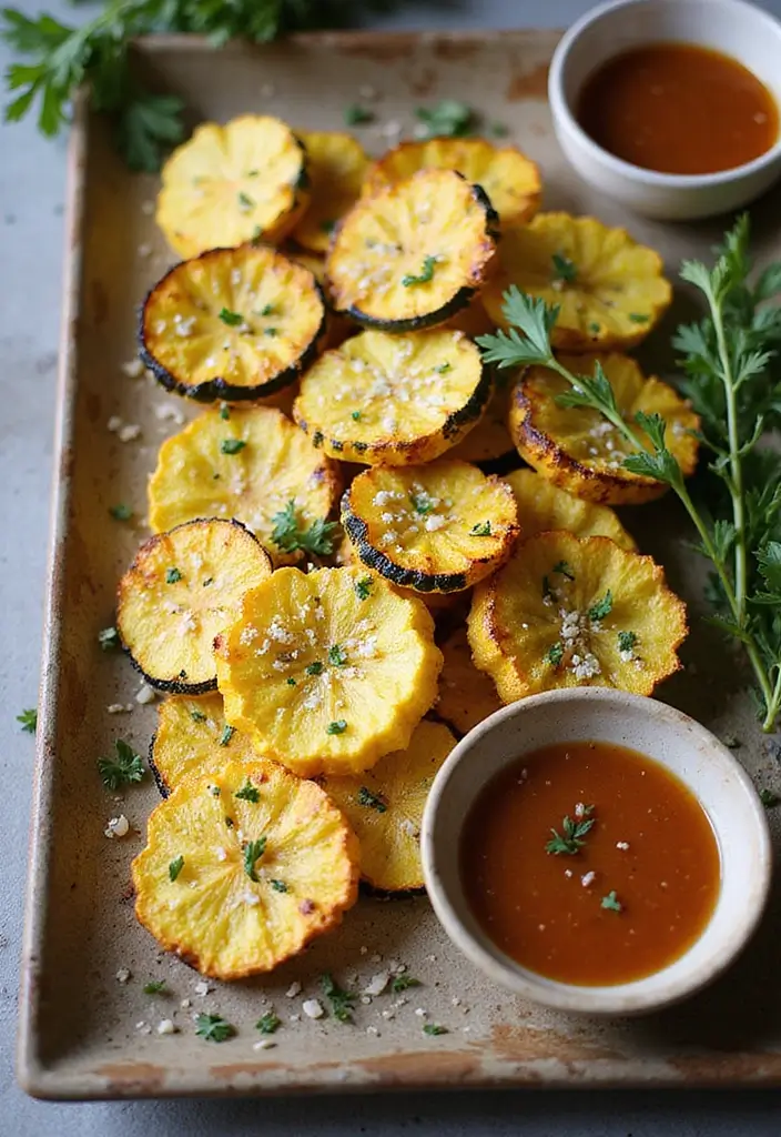27 Yellow Squash Recipes: Healthy Sides Made Simple - 5. Baked Parmesan Yellow Squash Chips
