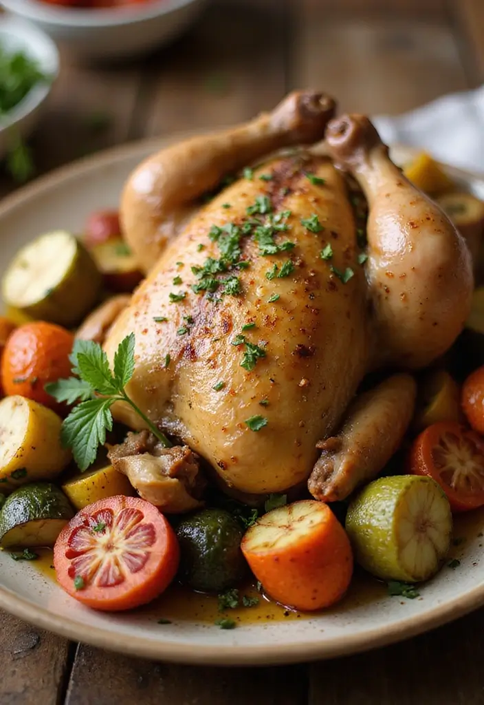 28 Chicken Dinner Recipes Healthy Options for Every Night - 11. Herb-Roasted Chicken with Veggies
