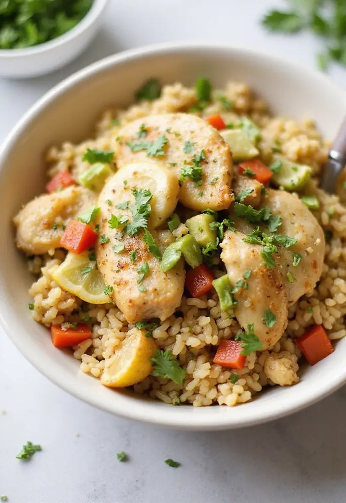 28 Chicken Dinner Recipes Healthy Options for Every Night - 21. Lemon Herb Chicken and Rice