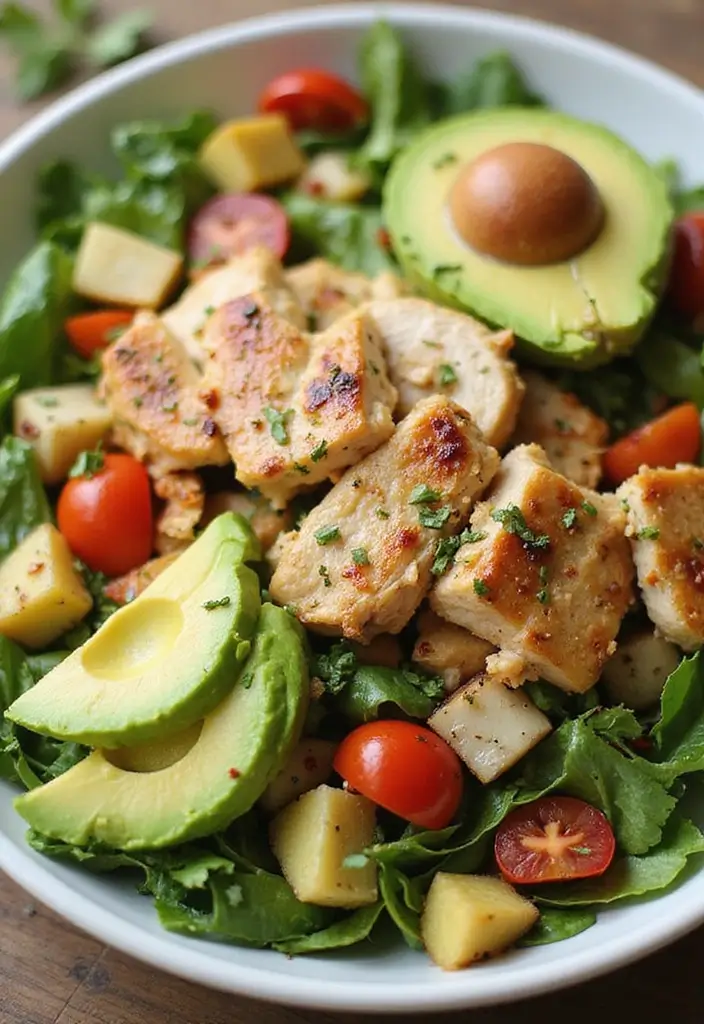 28 Chicken Dinner Recipes Healthy Options for Every Night - 27. Chicken and Avocado Salad