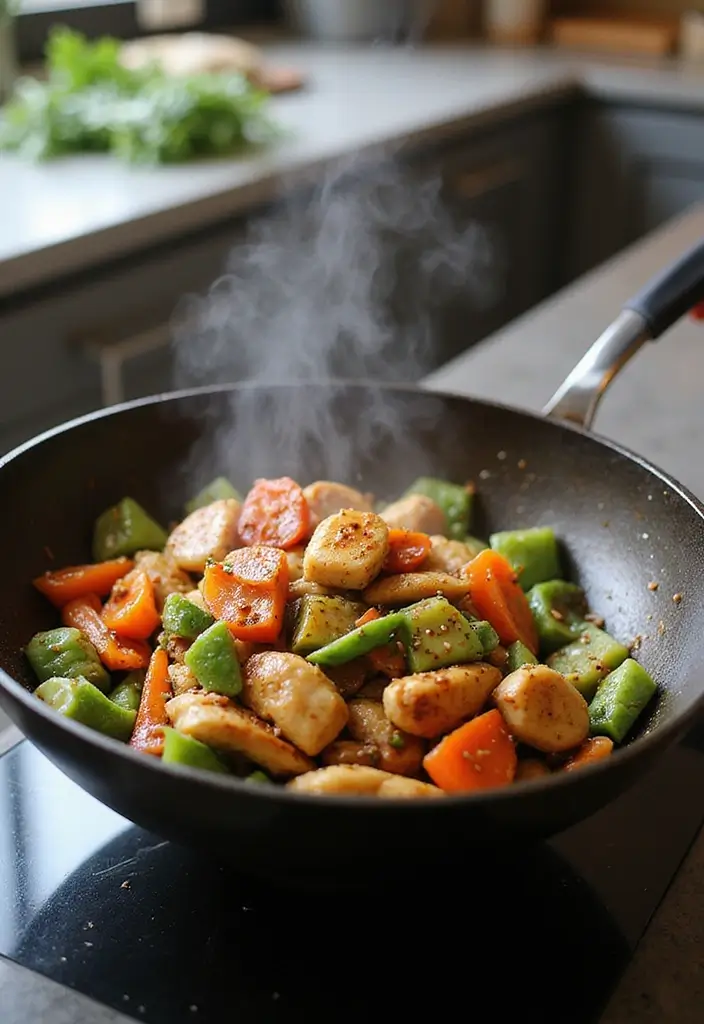 28 Easy Healthy Chicken Dinner Ideas Ready in Minutes - 14. Chicken and Veggie Stir Fry