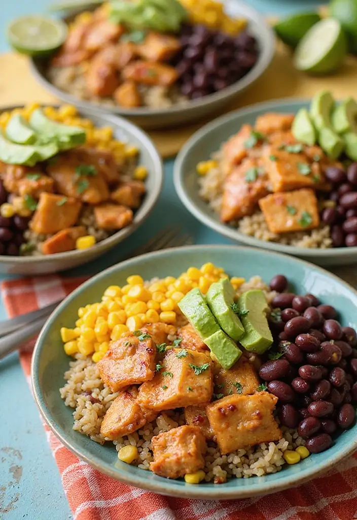 28 Easy Healthy Chicken Dinner Ideas Ready in Minutes - 19. Chipotle Chicken Bowls