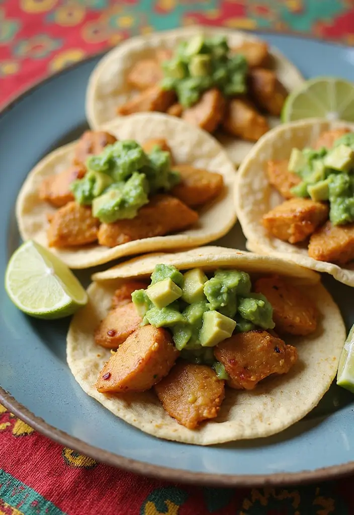 28 Easy Healthy Chicken Dinner Ideas Ready in Minutes - 8. Chicken Tacos with Avocado Salsa