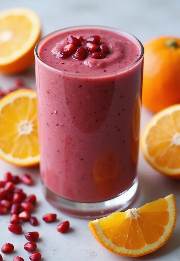 28 Easy Smoothie Recipes Healthy and Perfect for Mornings - 13. Pomegranate Citrus Smoothie