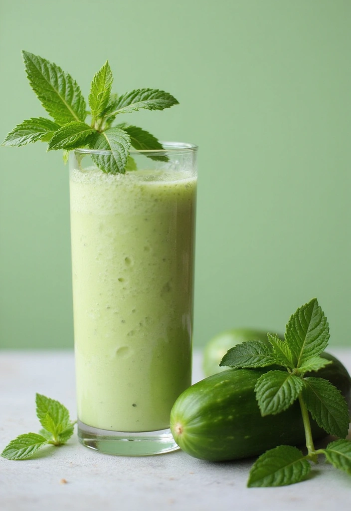 28 Easy Smoothie Recipes Healthy and Perfect for Mornings - 14. Cucumber Mint Smoothie