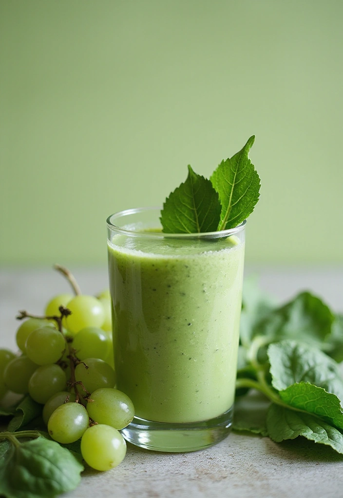 28 Easy Smoothie Recipes Healthy and Perfect for Mornings - 25. Grape Spinach Smoothie