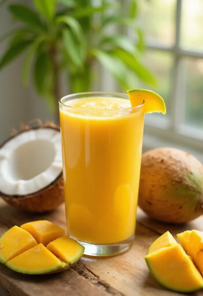 28 Easy Smoothie Recipes Healthy and Perfect for Mornings - 3. Tropical Mango Smoothie