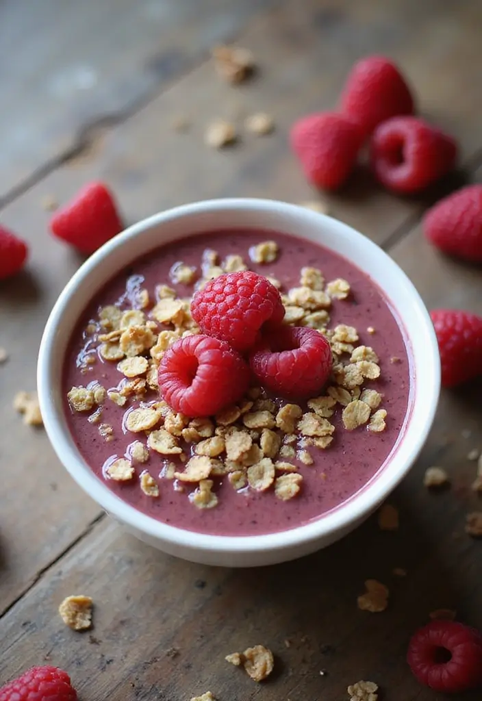 28 Healthy Breakfast Recipes: Easy and Energizing Smoothie Bowls - 12. Raspberry Chia Bowl