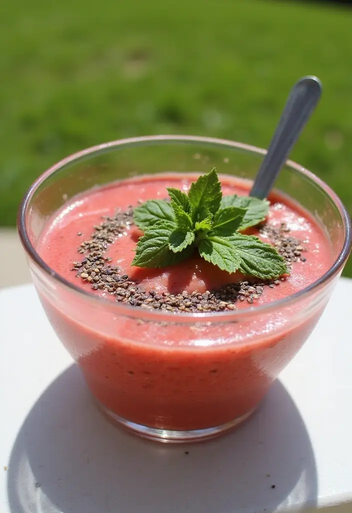 28 Healthy Breakfast Recipes: Easy and Energizing Smoothie Bowls - 14. Watermelon Mint Bowl