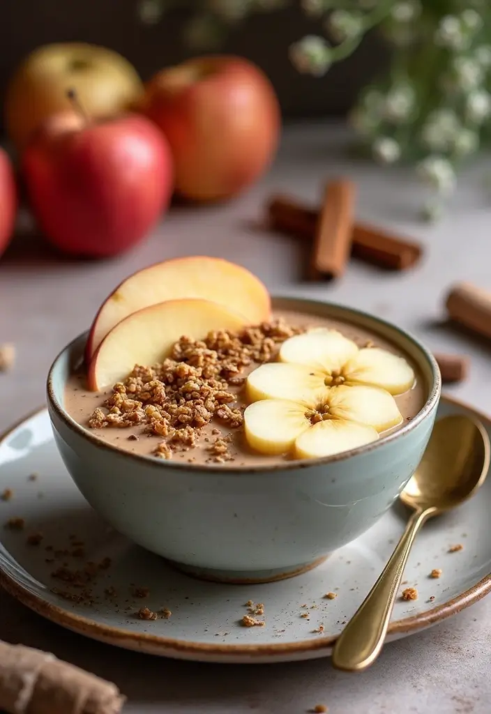 28 Healthy Breakfast Recipes: Easy and Energizing Smoothie Bowls - 17. Cinnamon Apple Bowl