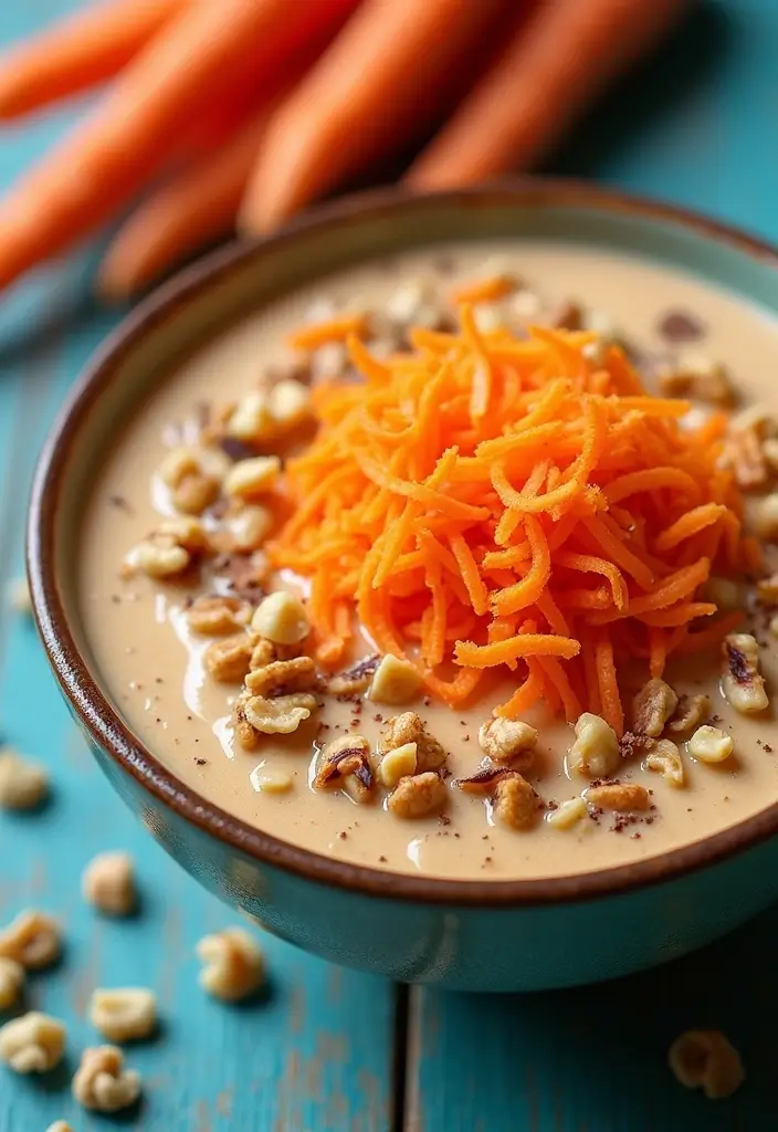 28 Healthy Breakfast Recipes: Easy and Energizing Smoothie Bowls - 20. Carrot Cake Bowl