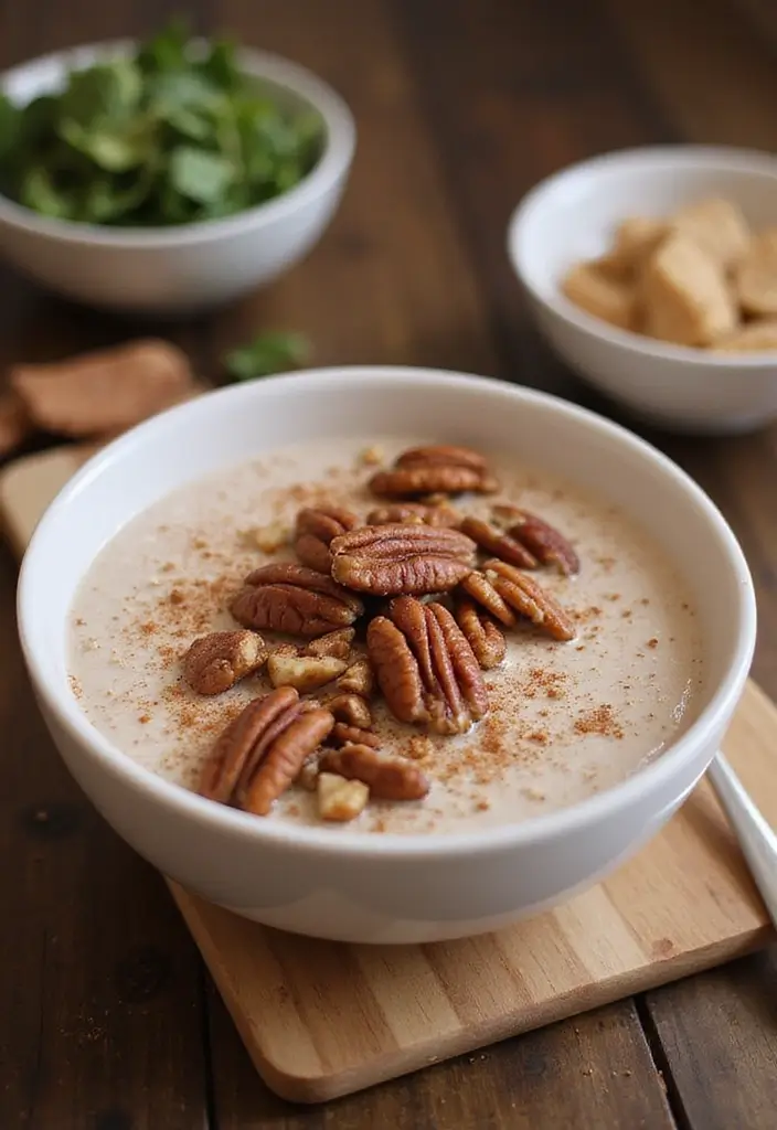28 Healthy Breakfast Recipes: Easy and Energizing Smoothie Bowls - 21. Maple Pecan Bowl