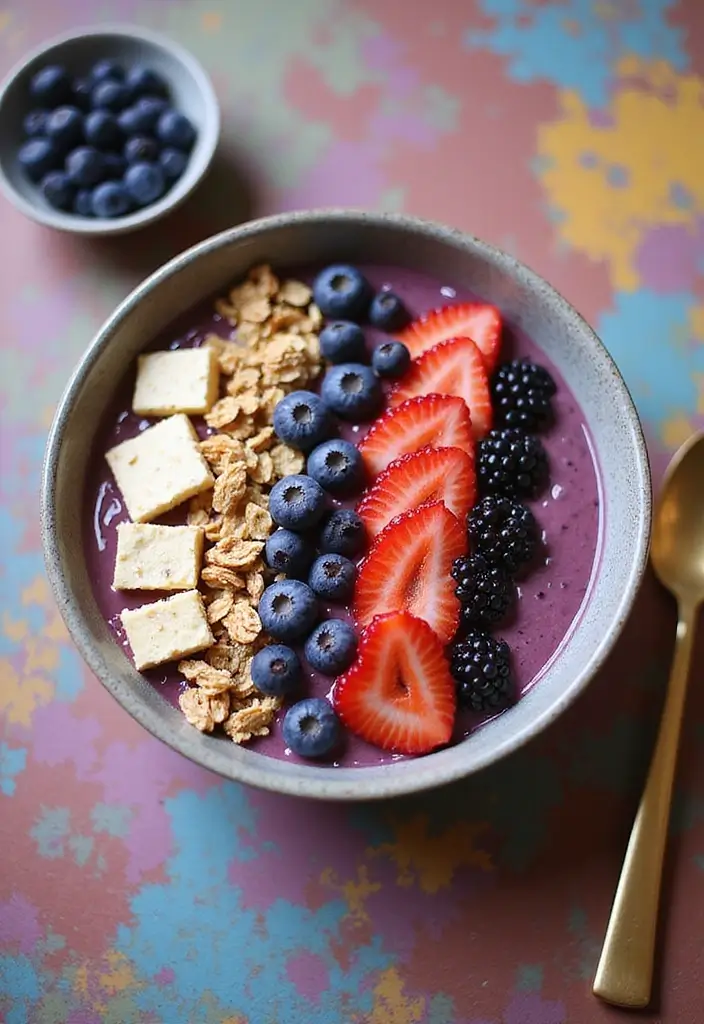 28 Healthy Breakfast Recipes: Easy and Energizing Smoothie Bowls - 22. Tofu Berry Bowl