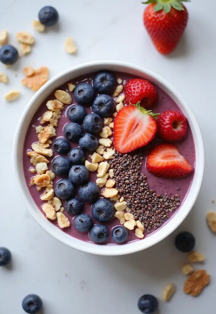 28 Healthy Breakfast Recipes: Easy and Energizing Smoothie Bowls - 25. Berry Chia Bowl