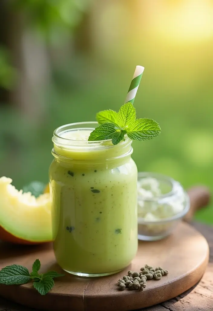 28 Healthy Breakfast Recipes: Easy and Energizing Smoothie Bowls - 26. Honeydew Mint Bowl