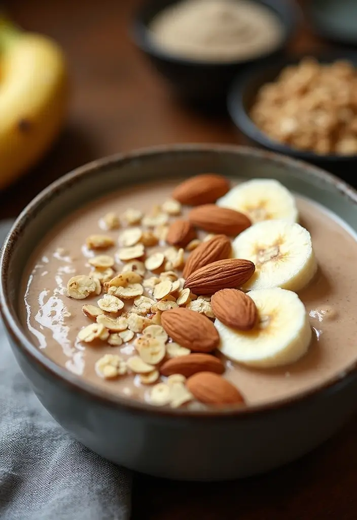 28 Healthy Breakfast Recipes: Easy and Energizing Smoothie Bowls - 28. Almond Butter Oat Bowl